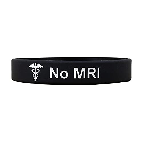 Butler & Grace No MRI Kein MRT Silikon Medizinische Armband. T1 Typ 1 Diabetes Notfall Armband fur Herren Damen Schwarz Weiss 8 zoll 202 mm (1 Band Only-Black) von Butler & Grace