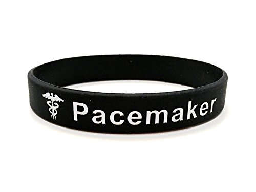 Butler & Grace Pacemaker Schrittmacher Silikon Medizinische Armband. Notfall Armband fur Herren Damen 8 zoll 202 mm (1 armband - Schwarz, 202) von Butler & Grace