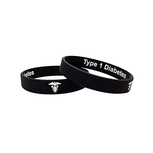 Butler & Grace T1 Diabetes Silikon Medizinische Armband Mit Versteckte Nachricht. Typ 1 Diabetes Notfall Armband fur Herren Damen Schwarz Weiss 8 Zoll 202 mm von Butler & Grace