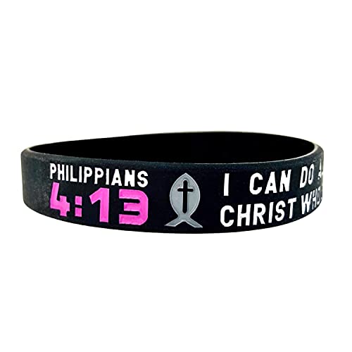 Philippians 4:13 Geschrieben in Englisch Philipper 4:13 Religiöser Vers Bibel Schrift Glaube Liebe Unterstützung Armband Silikon Band Bewusstsein Damen Herren Damen Erwachsene 202mm Schwarz Philippians 4:13 Geschrieben in Englisch Philipper 4:13 Religiöser Vers Bibel Schrift Glaube Liebe Unterstützung Armband Silikon Band Bewusstsein Damen Herren Damen Erwachsene 202mm Schwarz von Butler & Grace