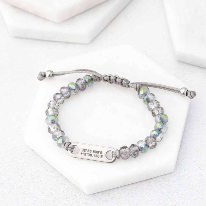 Benutzerdefinierte Standort Armband Für Sie Gps-Koordinaten Jahrestag Vorschlag Spezielle Schmuck Geschenk Freundin Personalisierte Mädchen Uk Haze von ButlerAndGrace