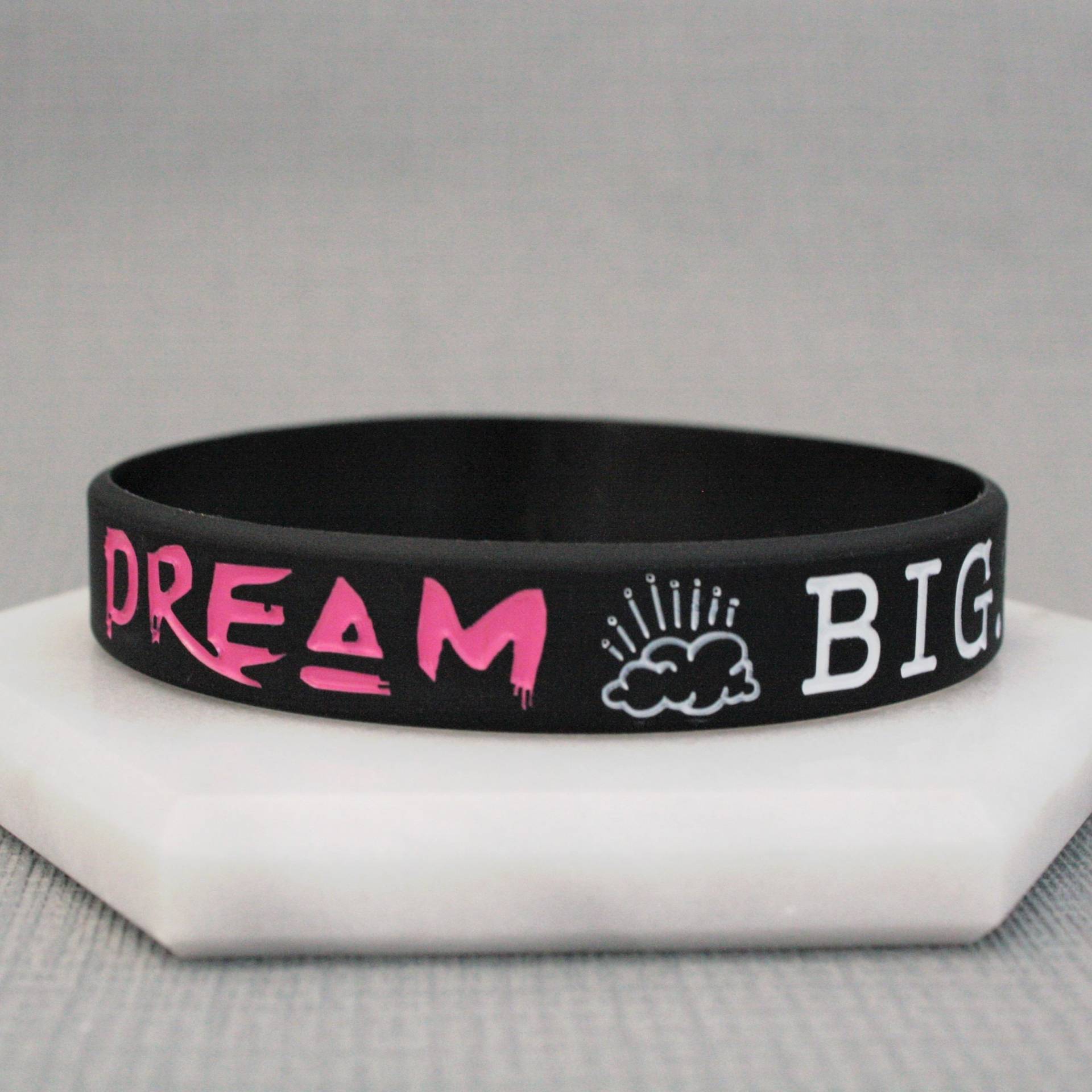 Dream Big Inspirational Band Armband Silikon Slogan Positiv Happy Mental Gesundheit Selbstwertgefühl Damen Herren Unisex Mantra Affirmationen Uk von ButlerAndGrace