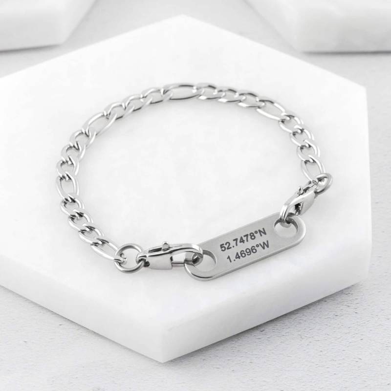 Paare Passende Ort Armband Personalisierte Schmuck Jahrestag Geschenk Mann Frau Hochzeit Gps-Koordinaten Uk Ehre von ButlerAndGrace