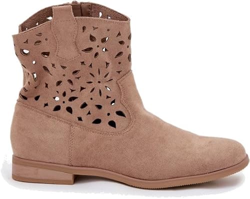 Damen Stiefelette Durchbrochenes Muster Auf Flachen Absatz Wildleder Athera, BLAUT, 36 EU Damen Stiefelette Durchbrochenes Muster Auf Flachen Absatz Wildleder Athera, BLAUT, 36 EU von Butosklep
