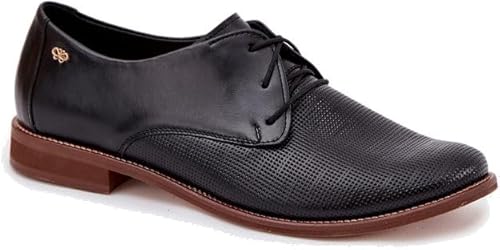 Leder Halbschuhe Damen Elegant Schnürung Zazoo 4238, sc schwarz, 39 EU von Butosklep