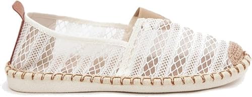 Spitze Espadrile Damen Mit Netz Weiß Faylira, Weiß, 37 EU von Butosklep