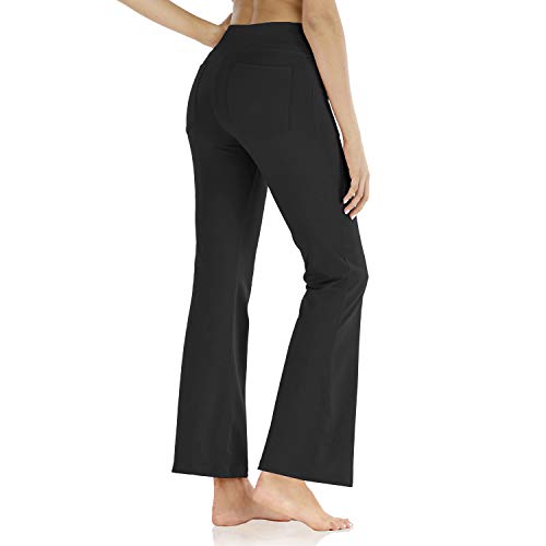 Butrends Damen Bootcut Yogahose mit Taschen Hohe Taille Workout Fitness Hose Bauchkontrolle Stretch Sport Hosen Damen von Butrends