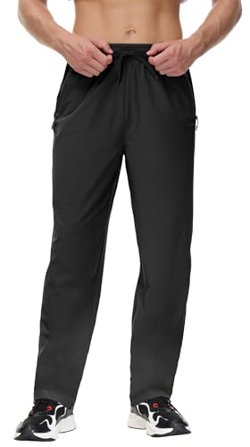 Butrends Herren Wanderhose Leicht Outdoorhose Workout-Laufhosen Atmungsaktive Sporthose Schwarz, XXL von Butrends