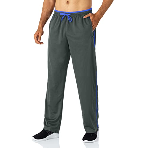 Butrends Jogginghose für Herren leichte schnell trocknende Herrenhose mit Reißverschlusstaschen Trainingshose mit elastischer Taille atmungsaktive Sporthose Grau-Blau, 3XL von Butrends