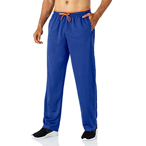 Butrends Leichte Jogginghose Herren Breite Trainingshose mit Reißverschluss Taschen Polyester Meshgewebe Athletic Sporthose Lang Atmungsaktive Laufhose Männer Freizeithosen Blau, M von Butrends