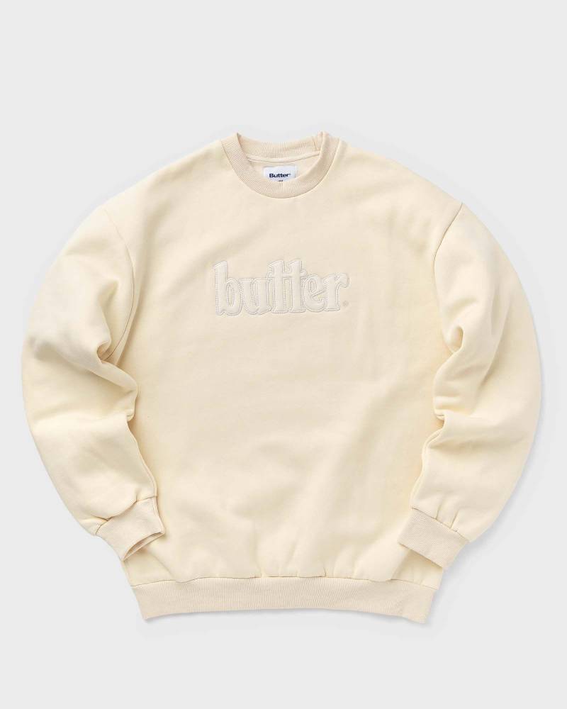 Butter Goods Fleece Applique Crewneck men Sweatshirts beige in Größe:L von Butter Goods