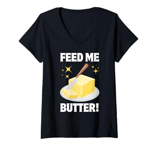 Damen Lustiger Block von Butterliebhaber und Buttery T-Shirt mit V-Ausschnitt Damen Lustiger Block von Butterliebhaber und Buttery T-Shirt mit V-Ausschnitt von Butter Lover and Buttery Enthusiast Apparel
