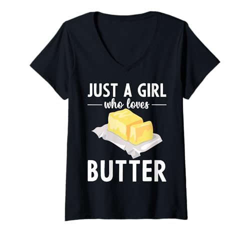Damen Butter Lovers Butter Nur EIN Mädchen, das Butter liebt T-Shirt mit V-Ausschnitt Damen Butter Lovers Butter Nur EIN Mädchen, das Butter liebt T-Shirt mit V-Ausschnitt von Butter Lovers Tees
