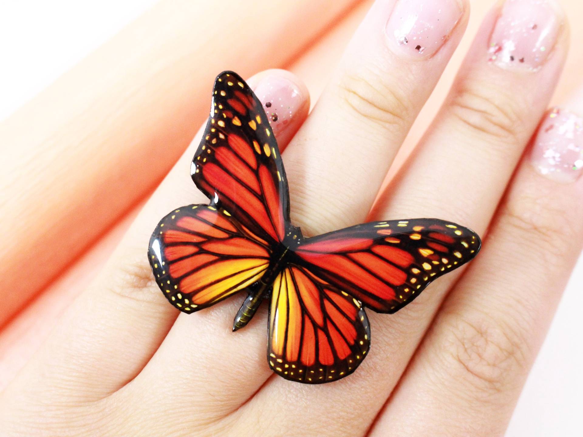 Zarter Schmetterlingsring, Schmetterlingsschmuck, Schmetterlingsflügelring, Frühlingsschmuck, Insektenschmuck Zarter Schmetterlingsring, Schmetterlingsschmuck, Schmetterlingsflügelring, Frühlingsschmuck, Insektenschmuck von ButterfliesByEva