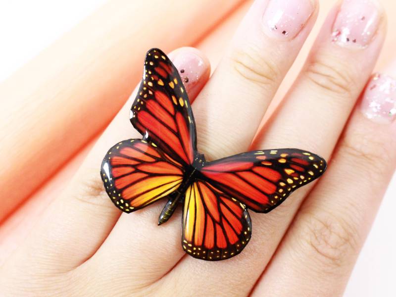 Zarter Schmetterlingsring, Schmetterlingsschmuck, Schmetterlingsflügelring, Frühlingsschmuck, Insektenschmuck von ButterfliesByEva