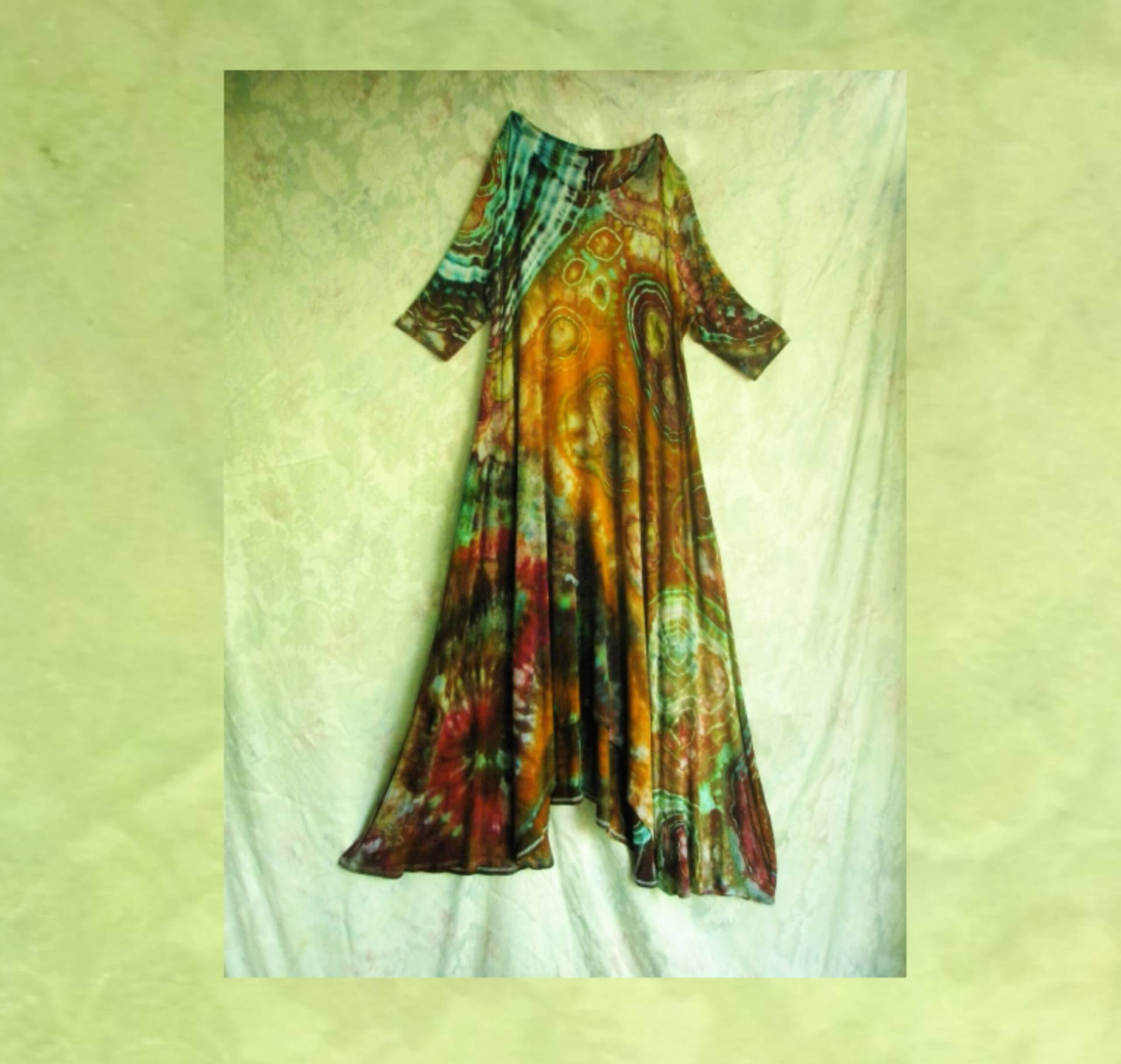 Größe Große Rayon Jersey Stricken Lange Kleid Geode Gebunden Eis Gefärbt von ButterfliesOfDoom