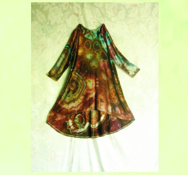 Große Rayon Jersey Tunika Geode Gebunden Ice Dyed von ButterfliesOfDoom