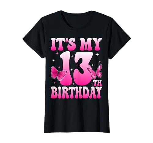 It's 13th Birthday Party Butterfly Lover 13 Years Old Girls T-Shirt von Butterfly 13th Birthday Gifts Co.