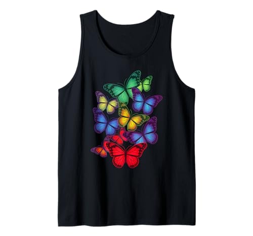 Schmetterling, bunt, Regenbogen-Schmetterlinge, Damen, Herren, Jungen, Mädchen Tank Top von Butterfly Clothes For Women Men Boys Girls