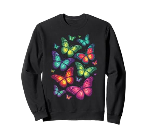 Schmetterling, bunt, Regenbogen-Schmetterlinge, Herren, Damen, Jungen, Mädchen Sweatshirt von Butterfly Clothes For Women Men Boys Girls
