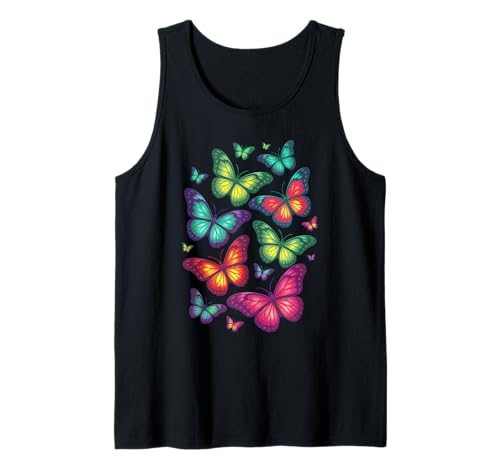 Schmetterling, bunt, Regenbogen-Schmetterlinge, Herren, Damen, Jungen, Mädchen Tank Top Schmetterling, bunt, Regenbogen-Schmetterlinge, Herren, Damen, Jungen, Mädchen Tank Top von Butterfly Clothes For Women Men Boys Girls