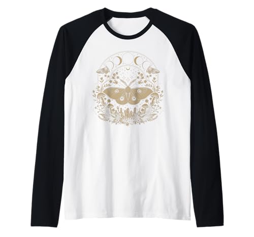 Niedliche Fairycore Motte Therian Ästhetische Blumen für Mädchen Frauen Raglan von Butterfly Grunge Fairycore Therian Clothing