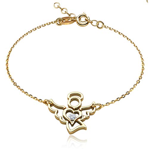 butterfly Verstellbares Sterlingsilber Armband Mit Goldplattierung Und Kristall-Elementen von butterfly