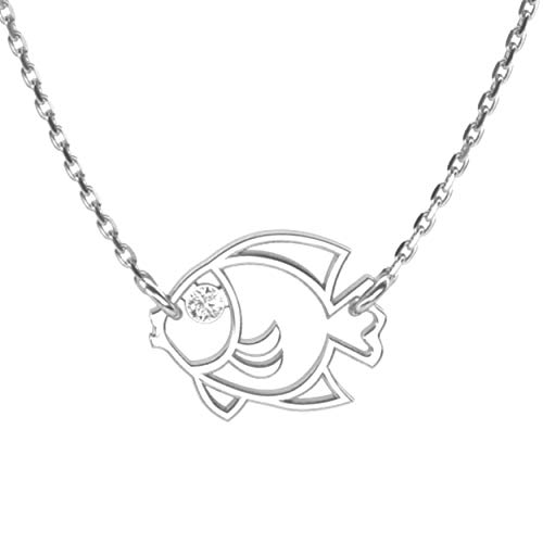 Halskette Mit Fisch-Anhänger Aus 925er Silber Mit Flexibler Länge Und Anlaufschutz von butterfly