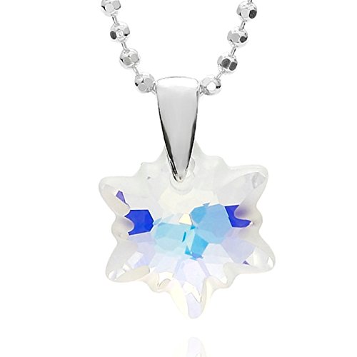 butterfly Kinderkette Mädchen Hals-Kette echt Silber Swarovski Elements Schneeflocke Anhänger crystal längen-verstellbar Ökologische Verpackung Mädchen Geschenke von butterfly