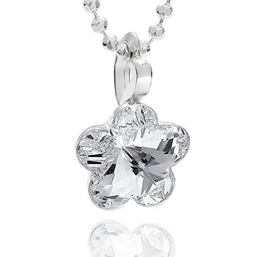 butterfly Kinderkette Mädchen Silberkette Sterling-Silber 925 Swarovski Elements Blume Anhänger crystal längen-verstellbar Öko-Verpackung Geschenk Mädchen von butterfly