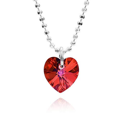 butterfly Herzanhänger Halskette Mit Kristall Aus Der Elements Kollektion In Silber Kette von butterfly