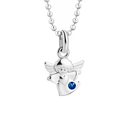 butterfly Kinderkette Mädchen Silberkette Silber 925 Swarovski Elements Engel-Anhänger Schutzengel blau längen-verstellbar Öko-Verpackung Kinder Geschenk Schmuck von butterfly