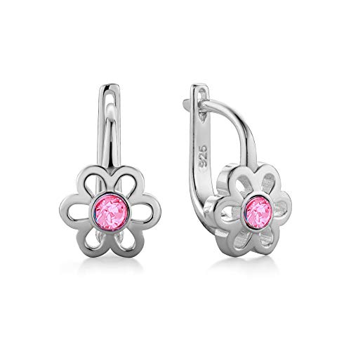 butterfly Mädchen Damenohrringe Silber 925 Rosa Swarovski Elements Original Blume Ökologische Verpackung Geburtstag Geschenk von butterfly