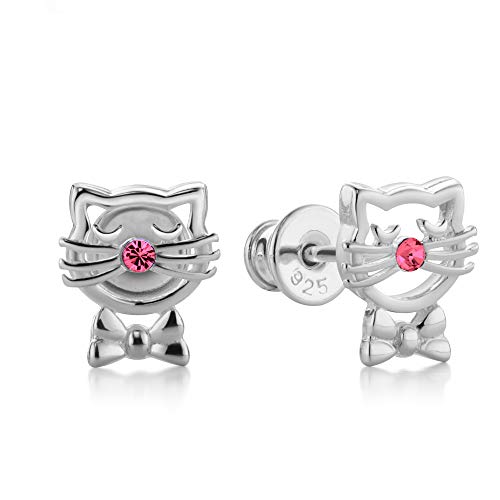 butterfly Mädchen Silberohrringe Silber 925 Rosa Swarovski Elements Original Katze Nachhaltige Verpackung Geschenk Schmuck von butterfly