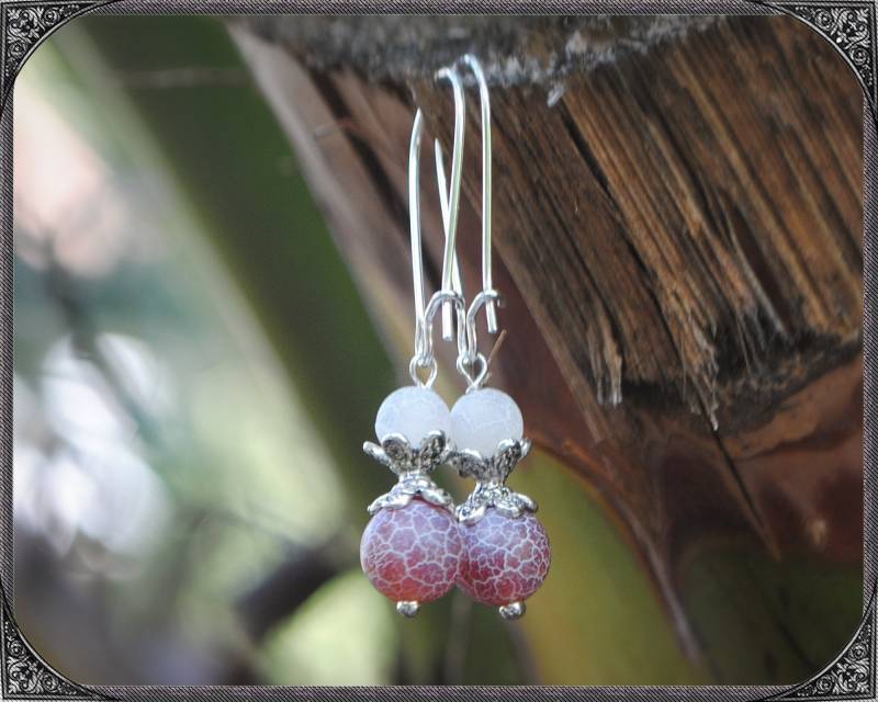 Achat Ohrringe Rot Und Weiß von ButterflyLotusShop