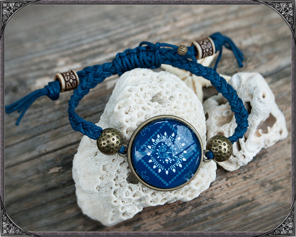 Boho Cabochon Flechtarmband Asia Blau 1 Boho Cabochon Flechtarmband Asia Blau 1 von ButterflyLotusShop