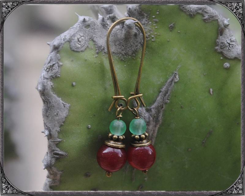 Ohrringe Rot-Mint-Bronze 1 Ohrringe Rot-Mint-Bronze 1 von ButterflyLotusShop
