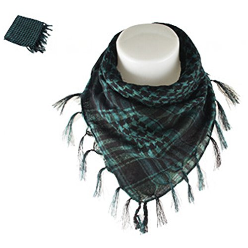 Butterme Unisex Baumwolle Shemagh Armee Keffiyeh Halstuch Schutzschal SAS Military Desert Tactical Head Wrap Tartan Patern Schals (Blau) von iSpchen