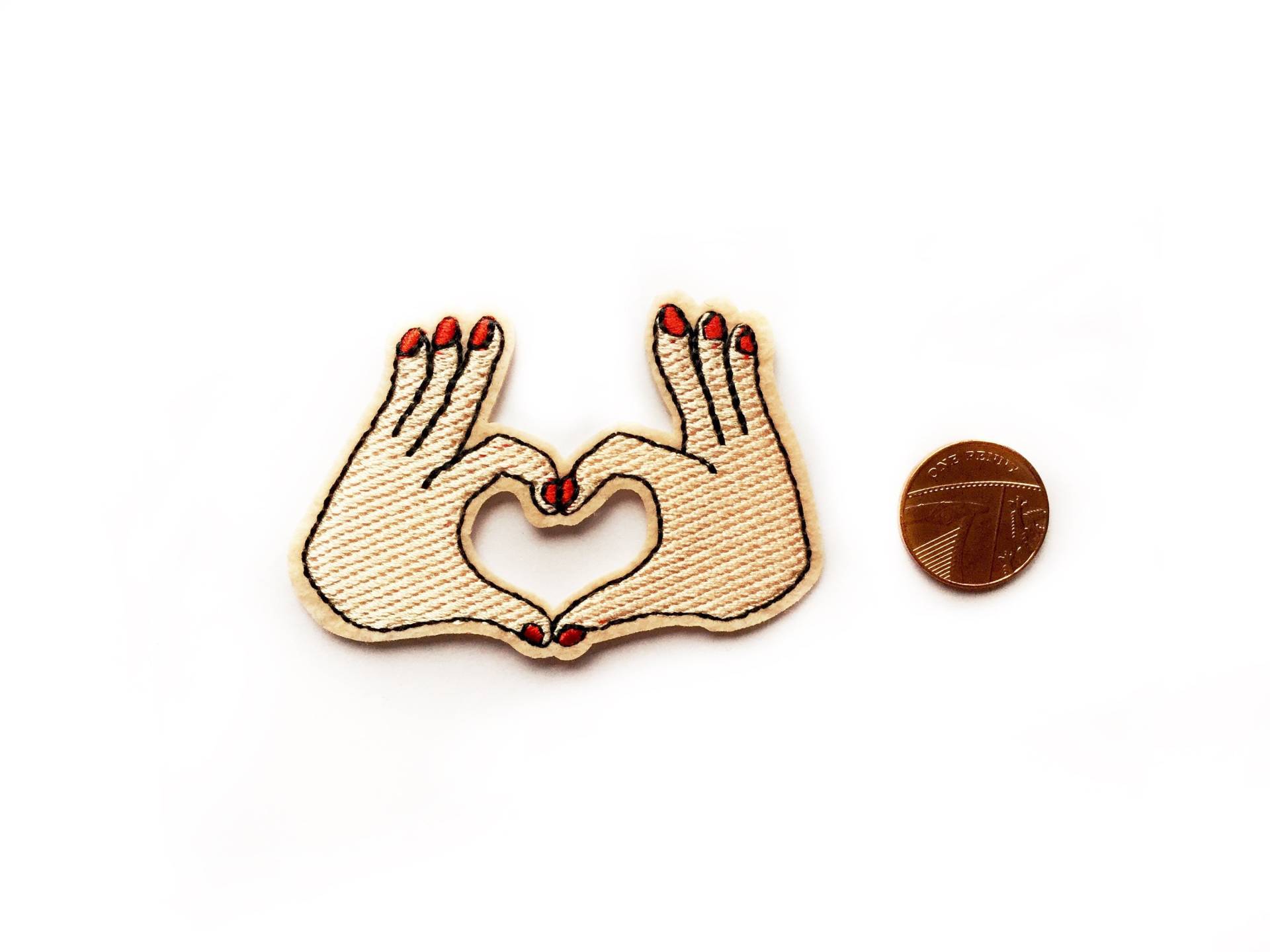 Hippy Hippie Patches - Herz Hand Patch Love Aufnäher Gestickte Freunde Liebe Hippy Hippie Patches - Herz Hand Patch Love Aufnäher Gestickte Freunde Liebe von ButtonCool