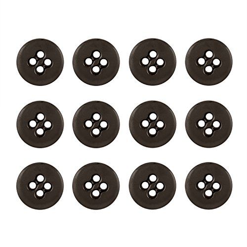 ButtonMode Hosenträgerknöpfe-Set beinhaltet 1 Dutzend Hosenknöpfe mit einer Größe von 17 mm (etwas mehr als 5/8 Zoll), braun dunkel, 12 Knöpfe von ButtonMode