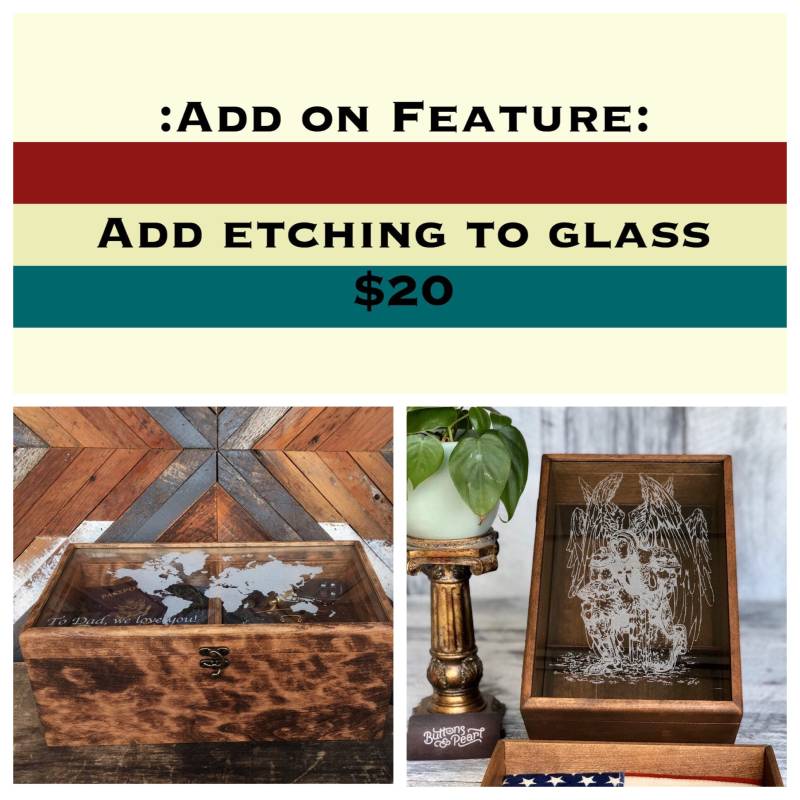 Custom Etched Glass Add-On Für Uhrenbox von ButtonsAndPearl