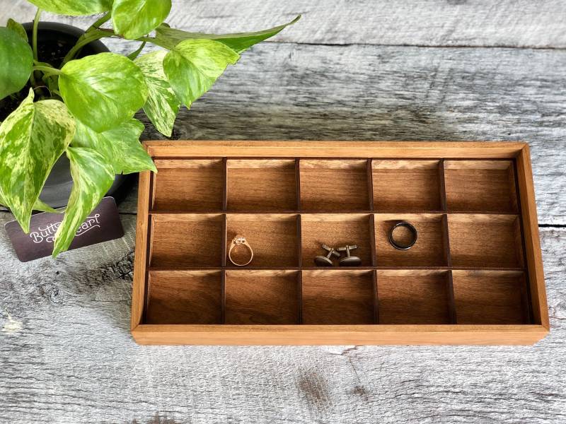 Manschettenknopf Tablett/Manschettenknöpfe Valet Organizer Box Manschettenknopfaufbewahrung Manschettenknopffächer Krawattenaufbewahrung von ButtonsAndPearl