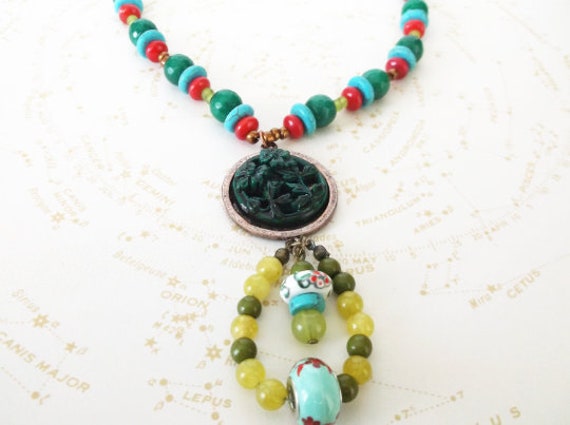 Perlen Türkis Halskette Perlen Türkis Halskette von ButtonsandBeadsbyJen