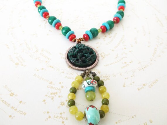 Perlen Türkis Halskette Perlen Türkis Halskette von ButtonsandBeadsbyJen