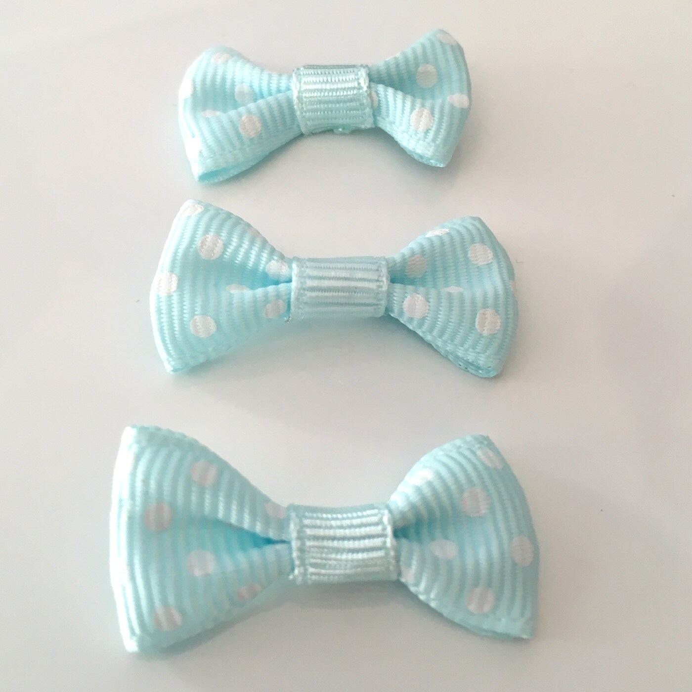 Hellblaue Gepunktete Ripsbandschleife - 10Er Pack von Buttonsheduk