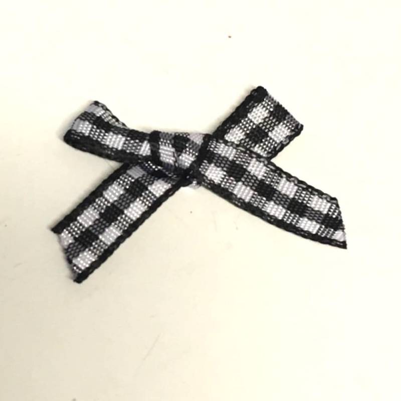 Schwarze Vichykaro Schleifen 7 Mm Vorgebundene Bastelbedarf | 10 Stück Schwarze Vichykaro Schleifen 7 Mm Vorgebundene Bastelbedarf | 10 Stück von Buttonsheduk