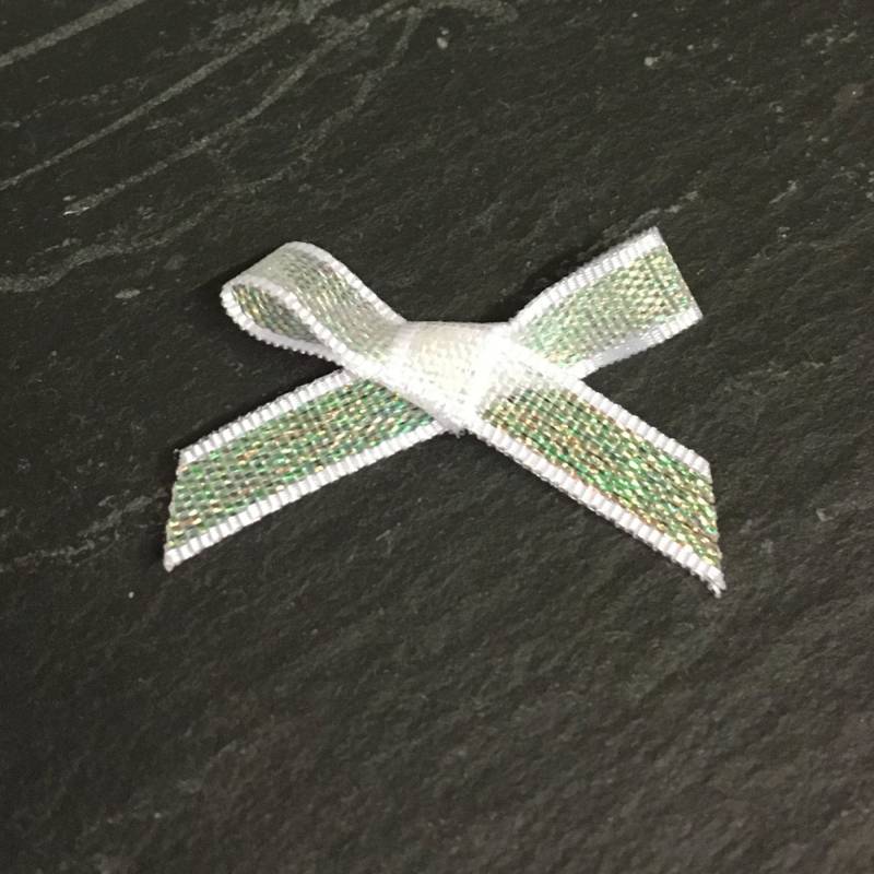 Weiße Lurexbandschleifen 7 Mm Bastelverzierungen | 10Er-Pack von Buttonsheduk