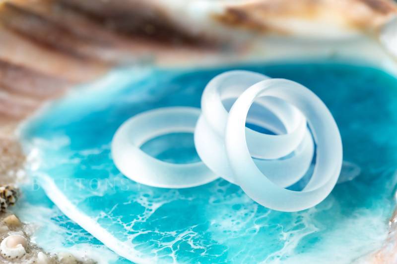 Harz Seeglas Ring Klarer Boho Strandschmuck von ButtonsyJewellery