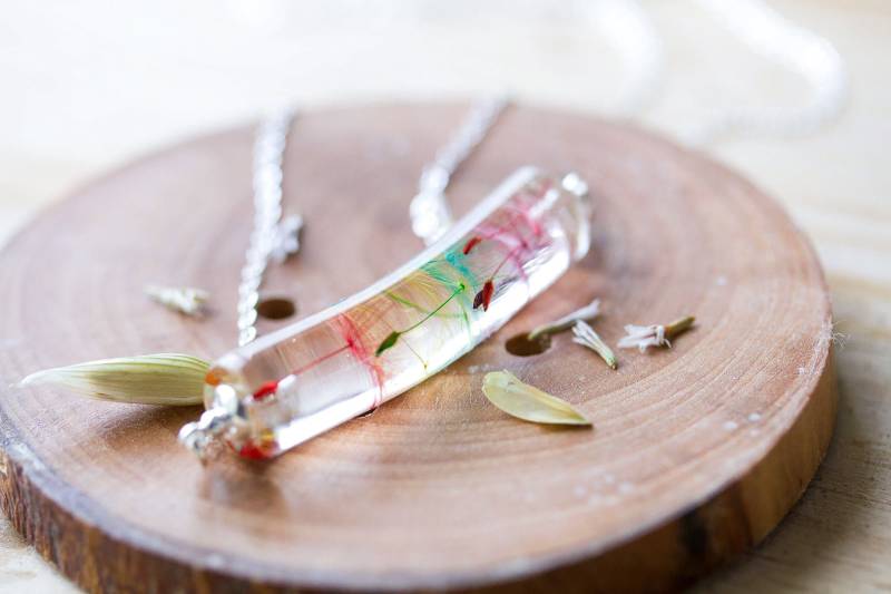 Regenbogen Pusteblumen Wunsch Halskette Sterling Silber Schmuck von ButtonsyJewellery