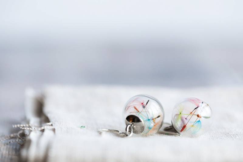 Regenbogen Pusteblumen Wunsch Ohrringe Sterling Silber Schmuck von ButtonsyJewellery